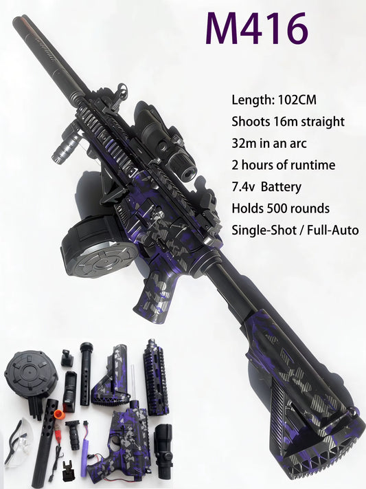 Gel Blasters Gun Toys for Adults 500 Rounds Full Auto 7.4V Electric Long Range Outdoor Team Game Battle Blaster for Adults&Teens